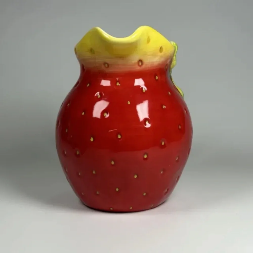 Sur la Table Strawberry & Lemon Pitcher Vintage, early 2000 NWT never used 8”